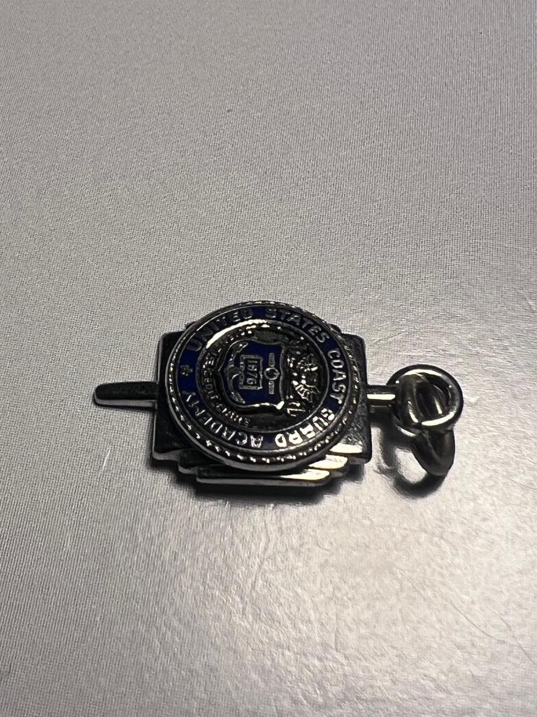 Vintage Sterling Silver Blue Enamel U.S. Coast Guard Academy Charm Kinney RI