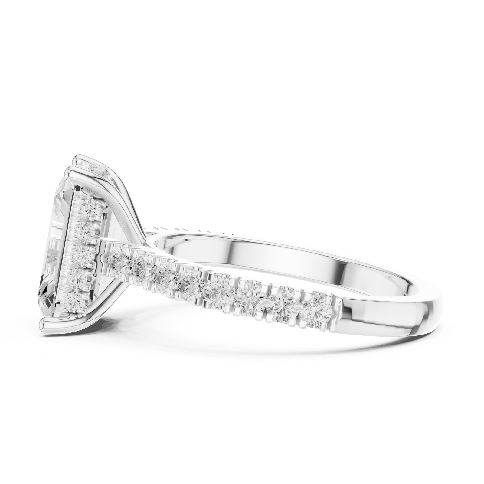 3.9 Ct Emerald Lab Grown Diamond Wedding Bridal Jewellery Ring 14k Gold Over