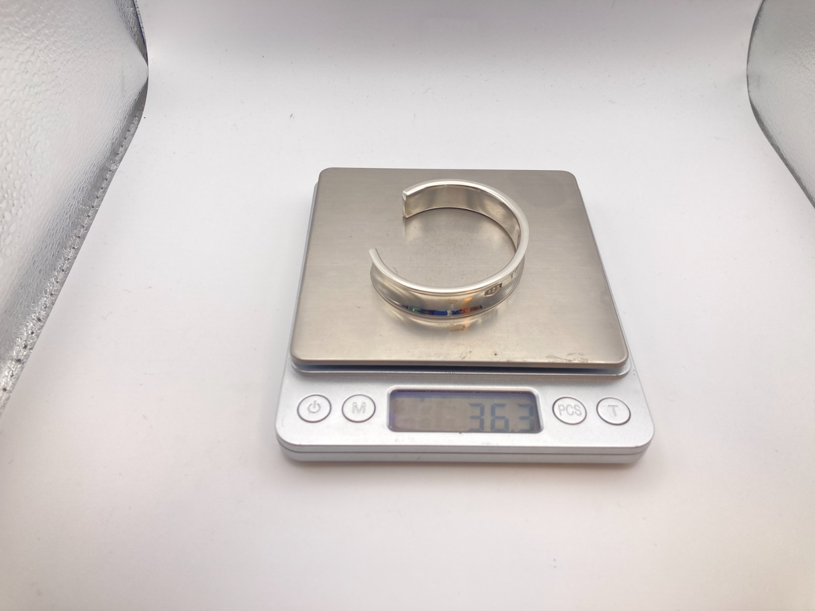 Tiffany & Co. 1837 Cuff Bangle Bracelet 6 1/4″ Silver 36.3g