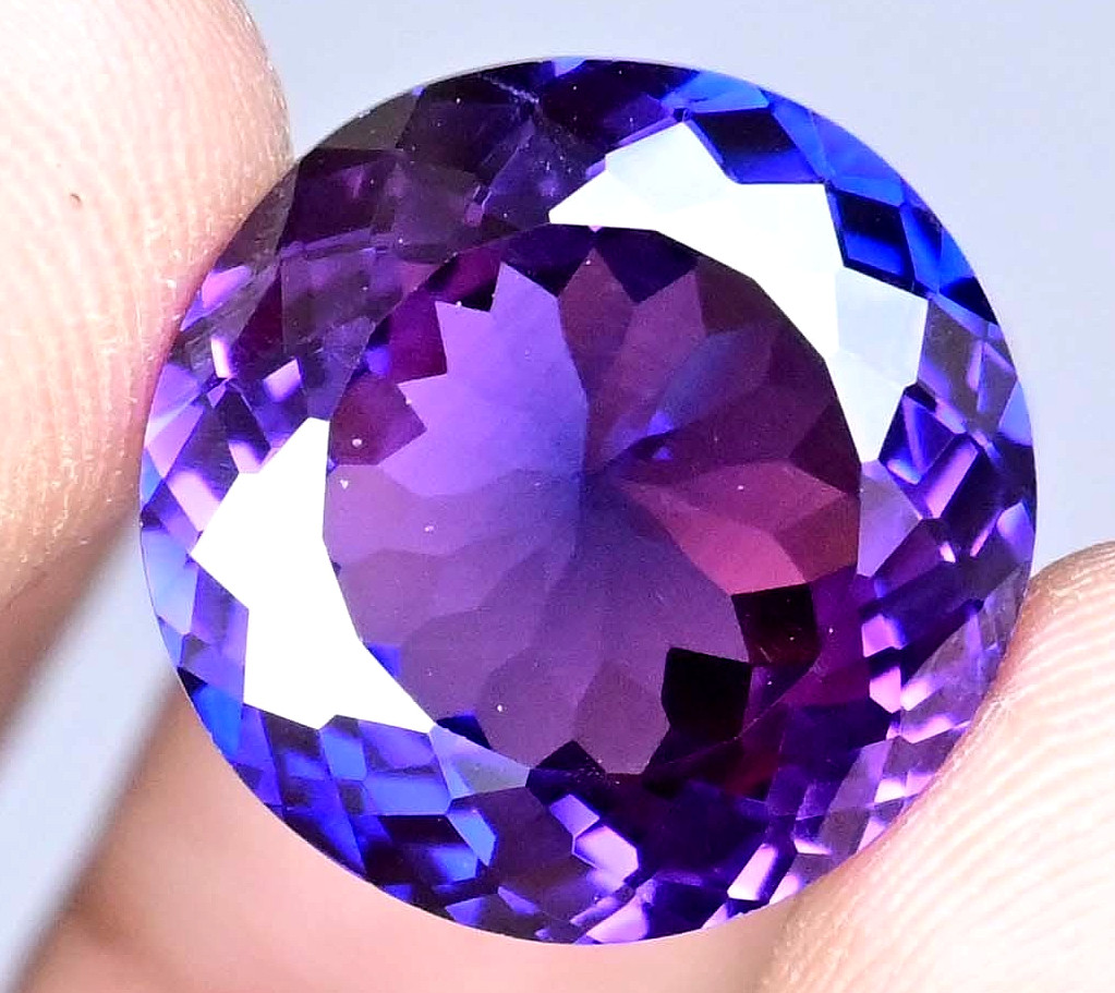 27.55 Ct Natural Purple-Blue Boysenberry Sapphire Round Certified Loose Gemstone