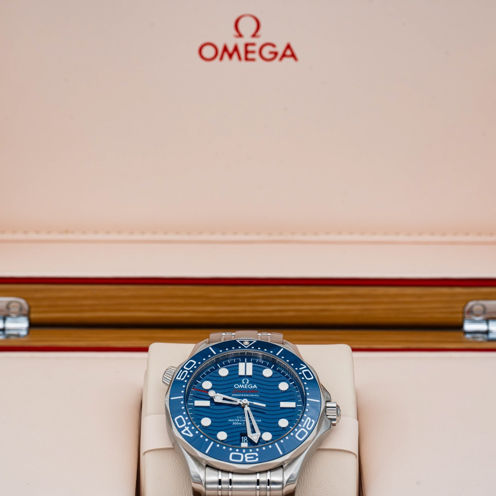 2023 Omega Seamaster Diver 300m Blue Dial on Bracelet 210.30.42.20.03.001 B+P