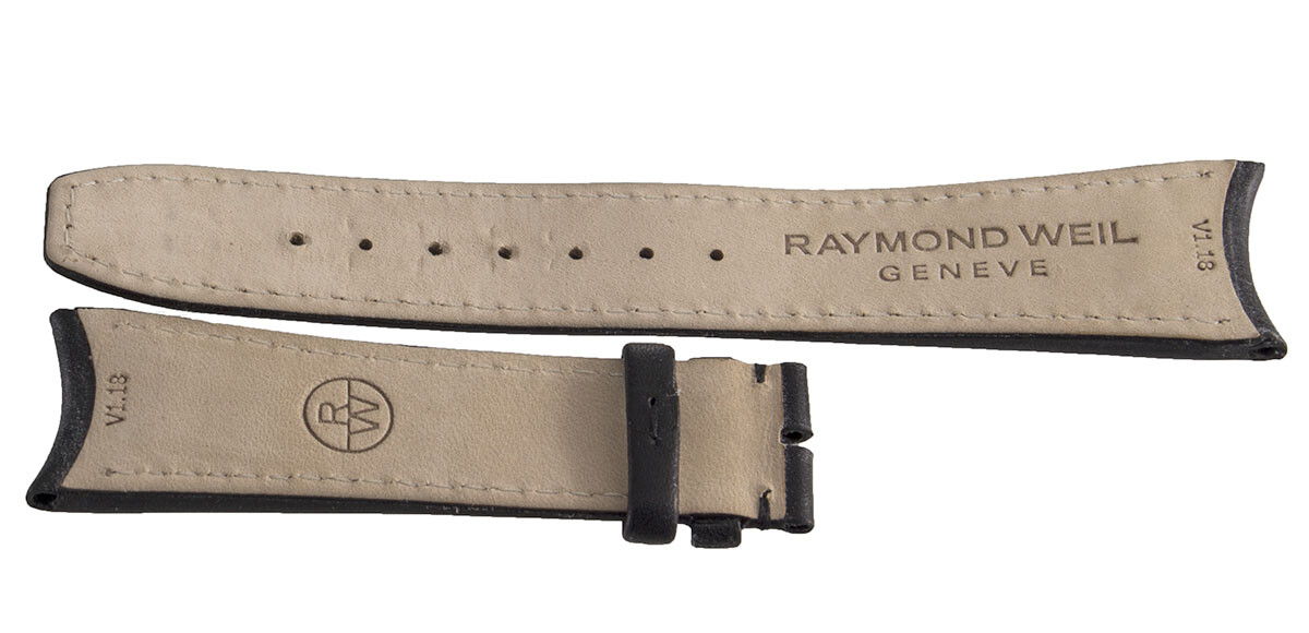 Raymond Weil Men’s 22mm x 18mm Black AC-DC Leather Watch Band Strap V1.18