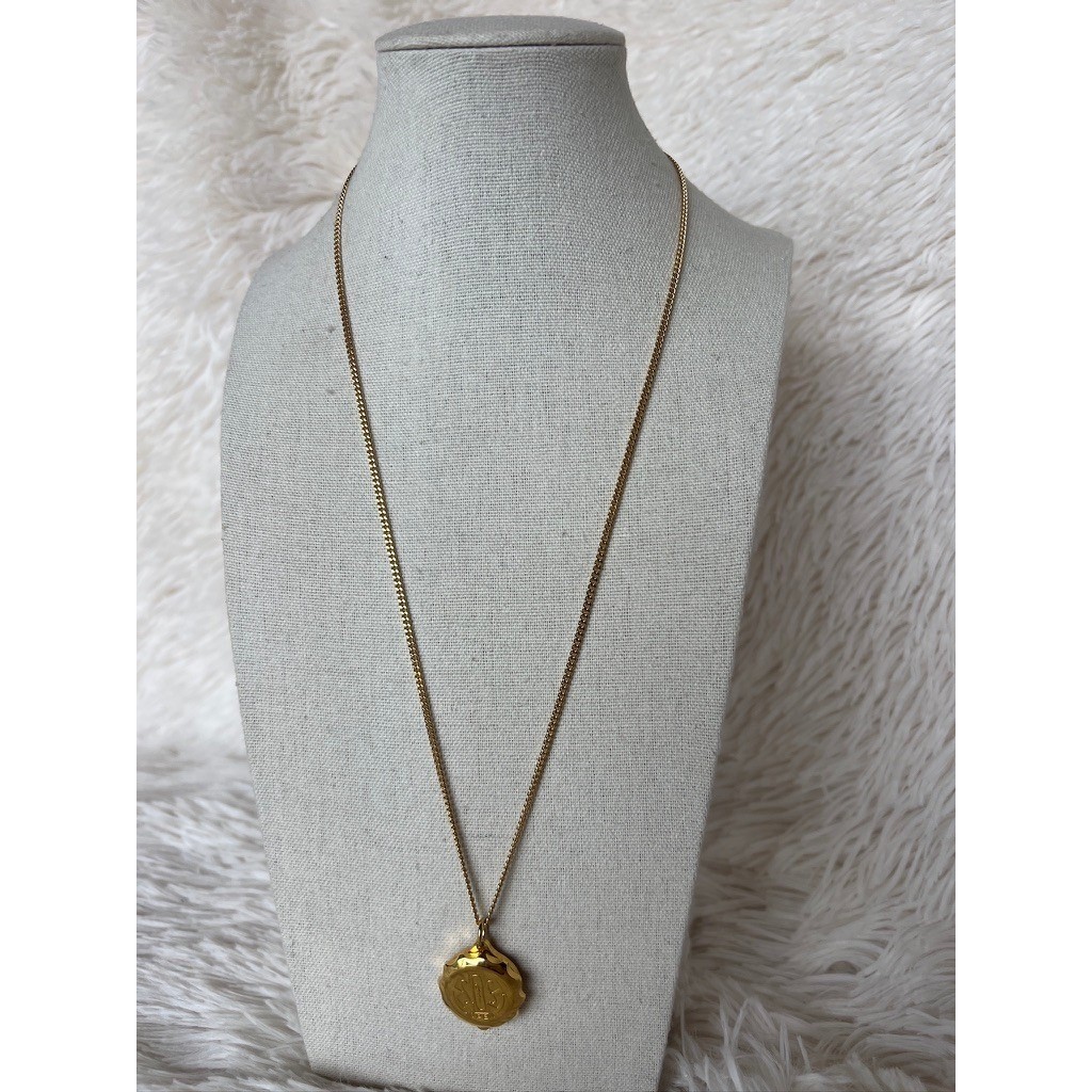 Medical Alert Necklace Emergency info Gold Caduceus Pendant Hidden Compartment