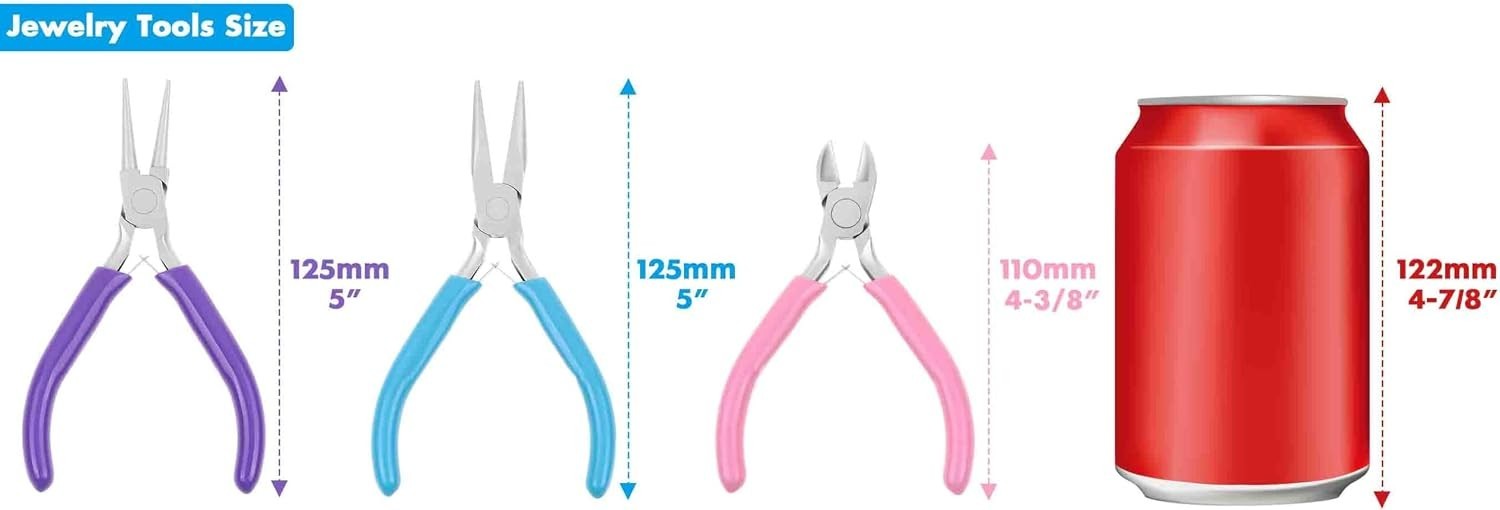 Heavy-Duty Jewelry Pliers Set with Ergonomic Rubber Handles – 3 Tools Included