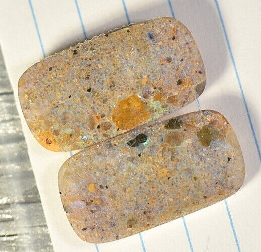 Matched Pair Louisiana Opal Cabochon Gem Opal Natural Untreated 20.50 cts.