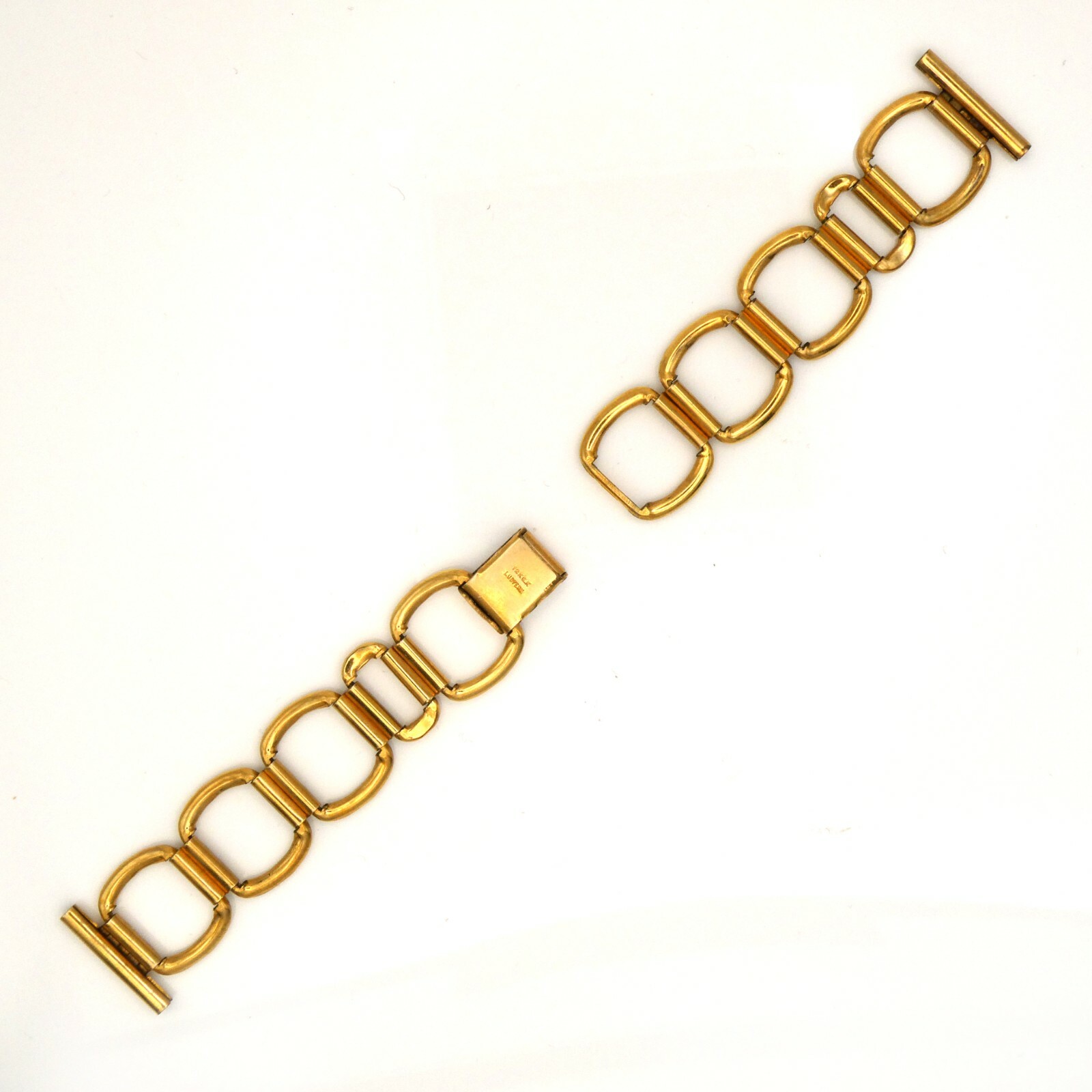 Vintage Lustern 18.7 mm g.f. open link wristwatch bracelet with jewelry clasp
