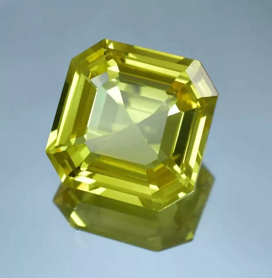 10 Ct Natural Certified Yellow Sapphire Asscher Cut Loose Gemstone for Jewelry