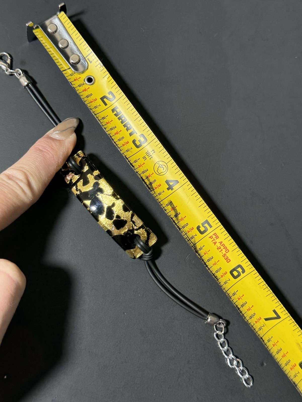 Vintage Murano Glass Rubber Cord Bracelet