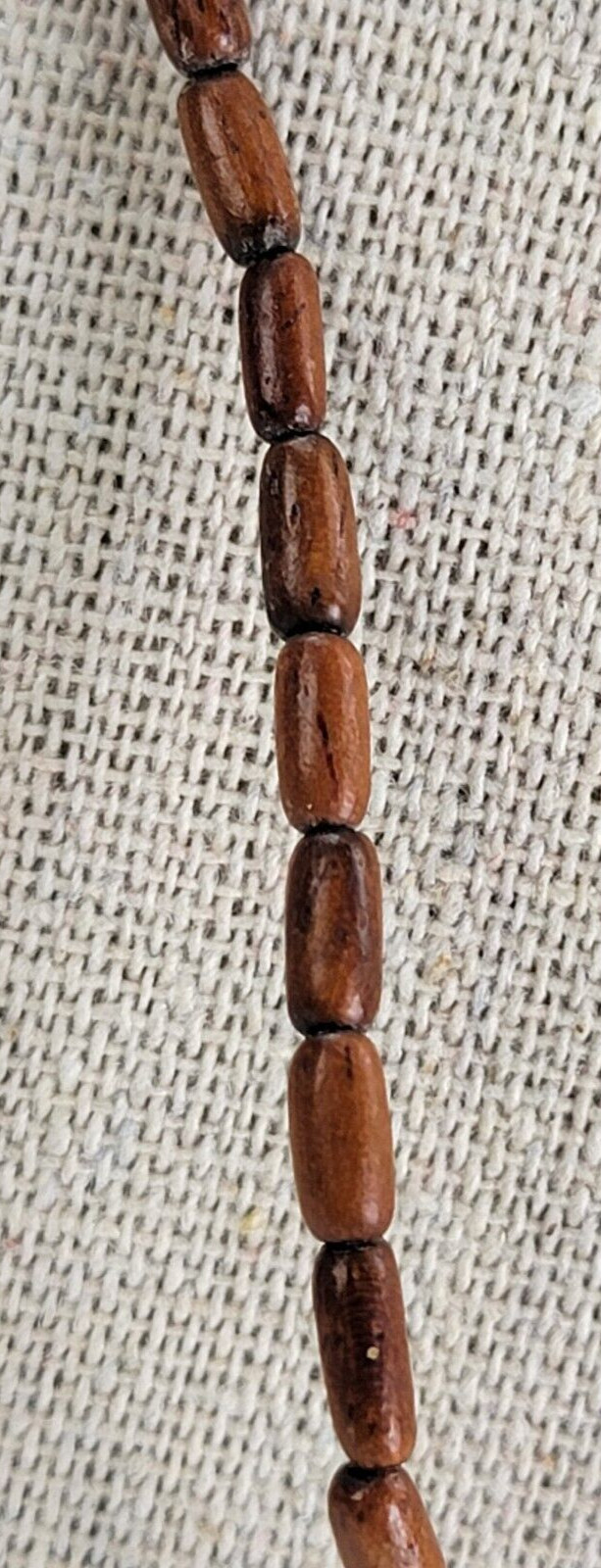 Vintage Hawaiian Ku’uipo Surfboard Pendant Wood Bead Necklace 18.5 In