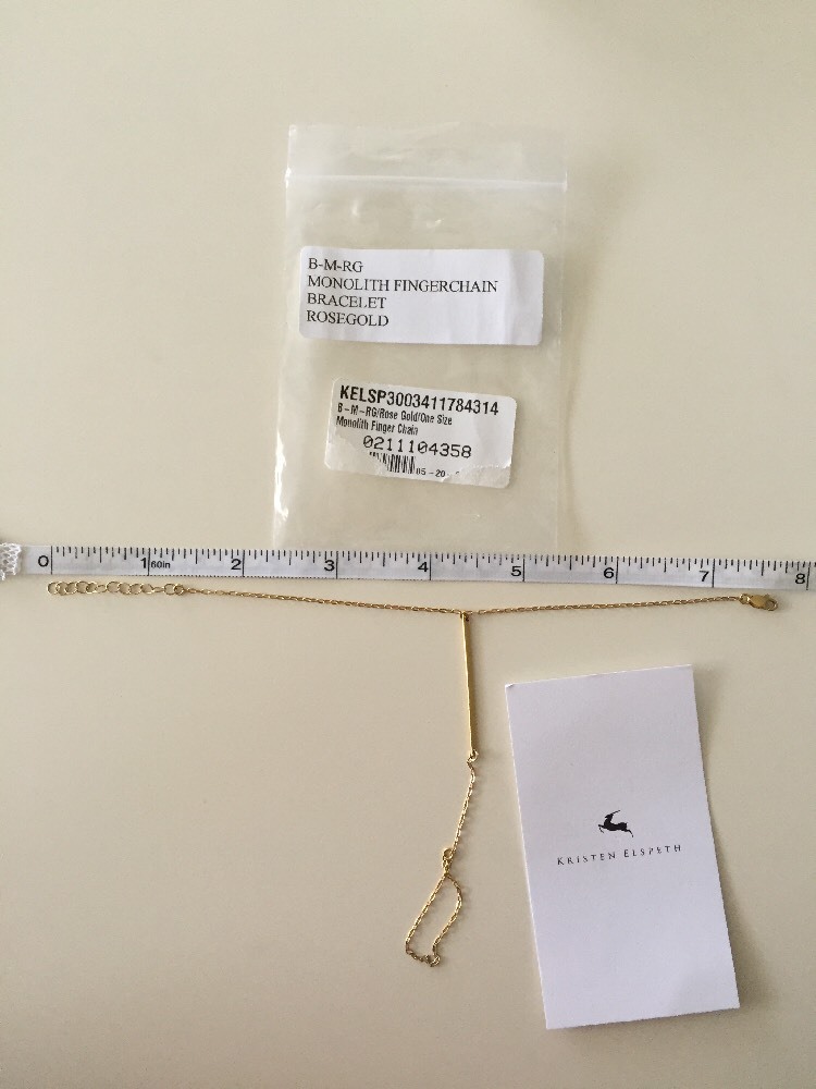 Kristen Elspeth Monolith Fingerchain Rose Gold Bracelet One Size