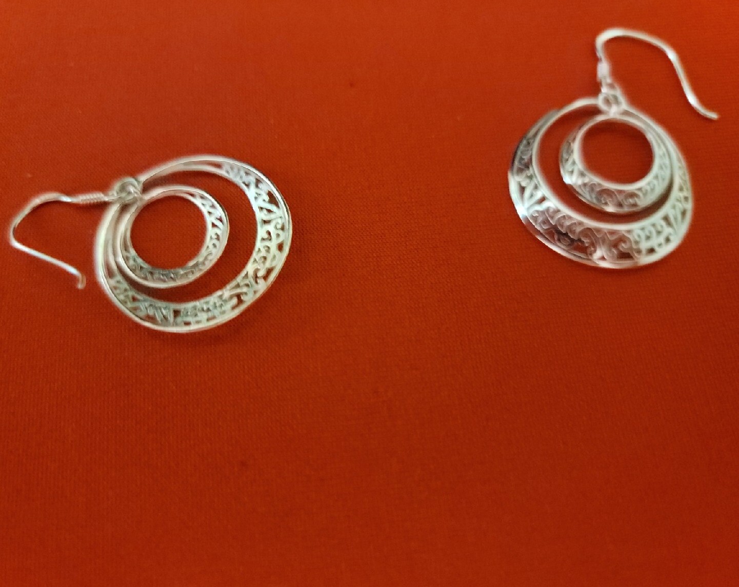 Estate Sterling Silve Filigree Teardrop Dangle Earrings Sterling Silver SeR10