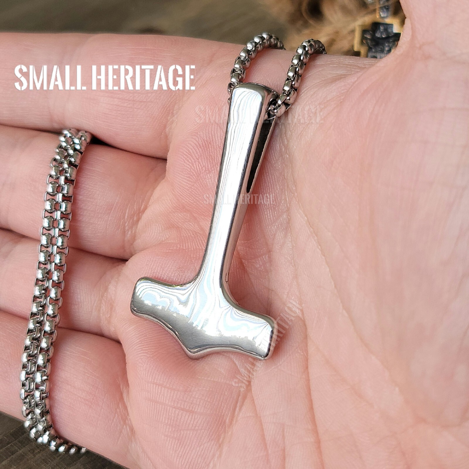 Thor Mjolnir Viking Necklace Hammer Pendant Odin Norse Amulet Men Small Heritage
