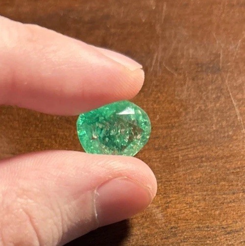 Loose Gemstone 10.90 Ct Natural Emerald Pear Shape Certified