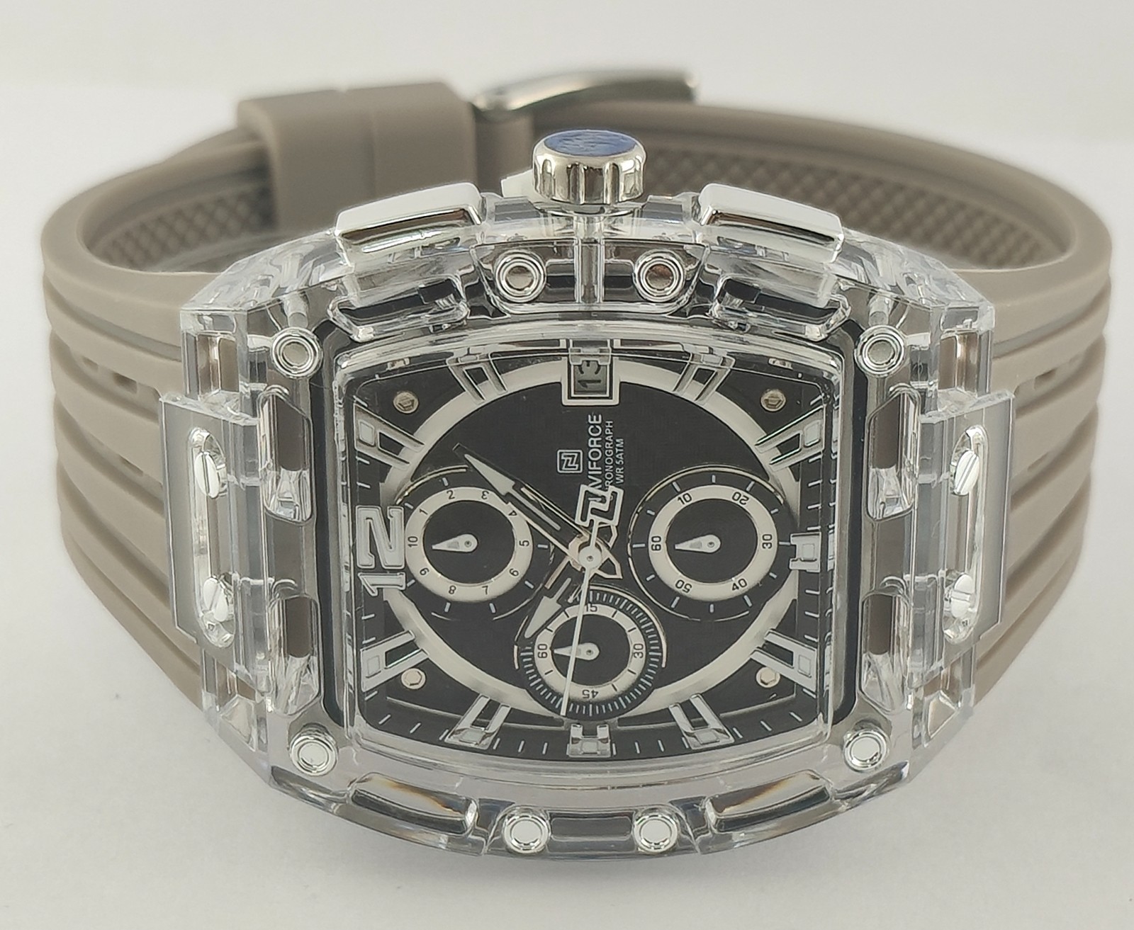 Naviforce Chronograph Quartz Black Dial “Date” Men Wristwatch “Stay Stylish”