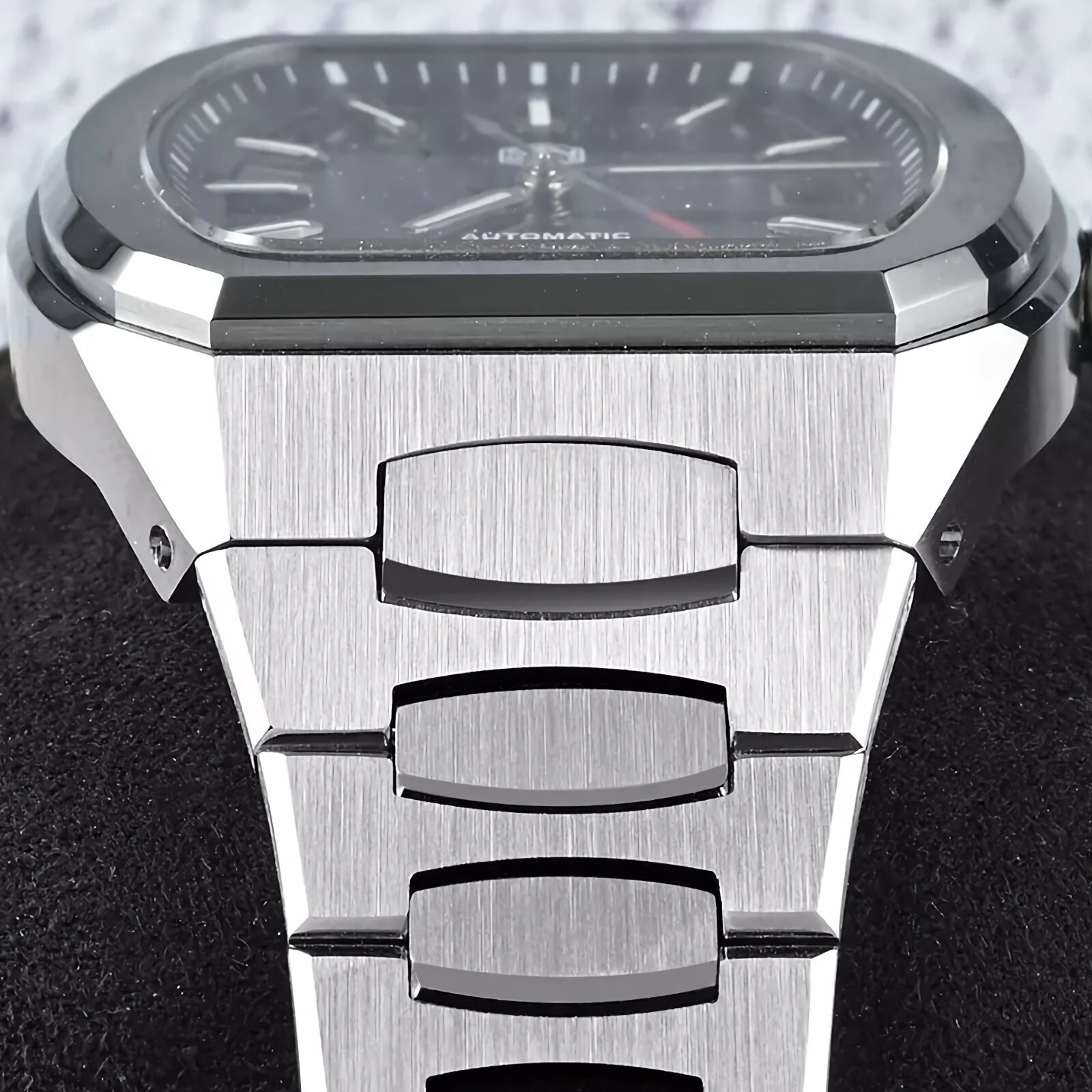 SAN MARTIN SN0145-G Automatic Stainless Steel 39.5mm Barrel Shape Case Men Watch