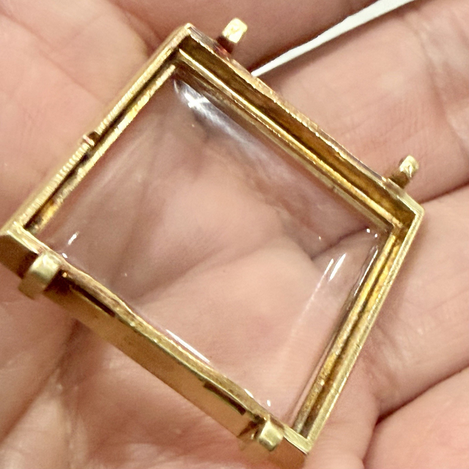 Vintage Ralph Destino 28mm Square Tank Case 10k Gold Plated No Movement!