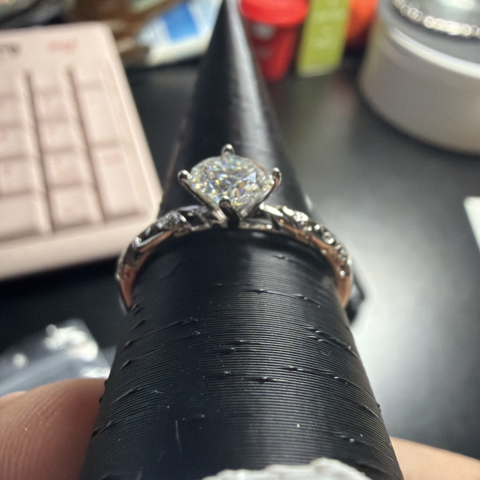moissanite ring size 10 with papers – Fast Shipping!