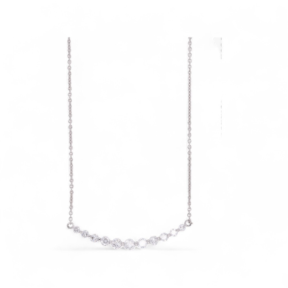 0.75Ct Round Moissanite Pendant Necklace 925 Silver 10K Gold Women Gift