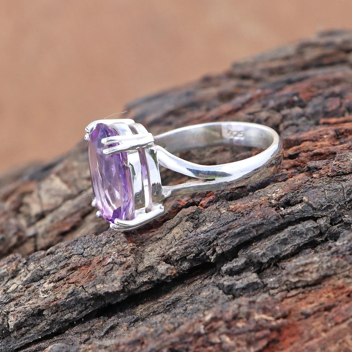 925 Sterling Silver Ring Of Amethyst Gemstone Stackable Ring Women’s Ring Gift