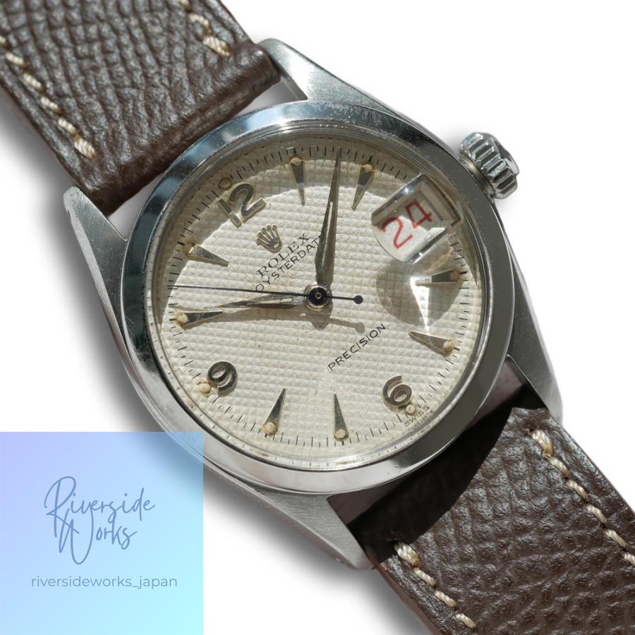 1953 ROLEX Oysterdate Boys Honeycomb Dial Ref.6266 Antique Unisex Watch