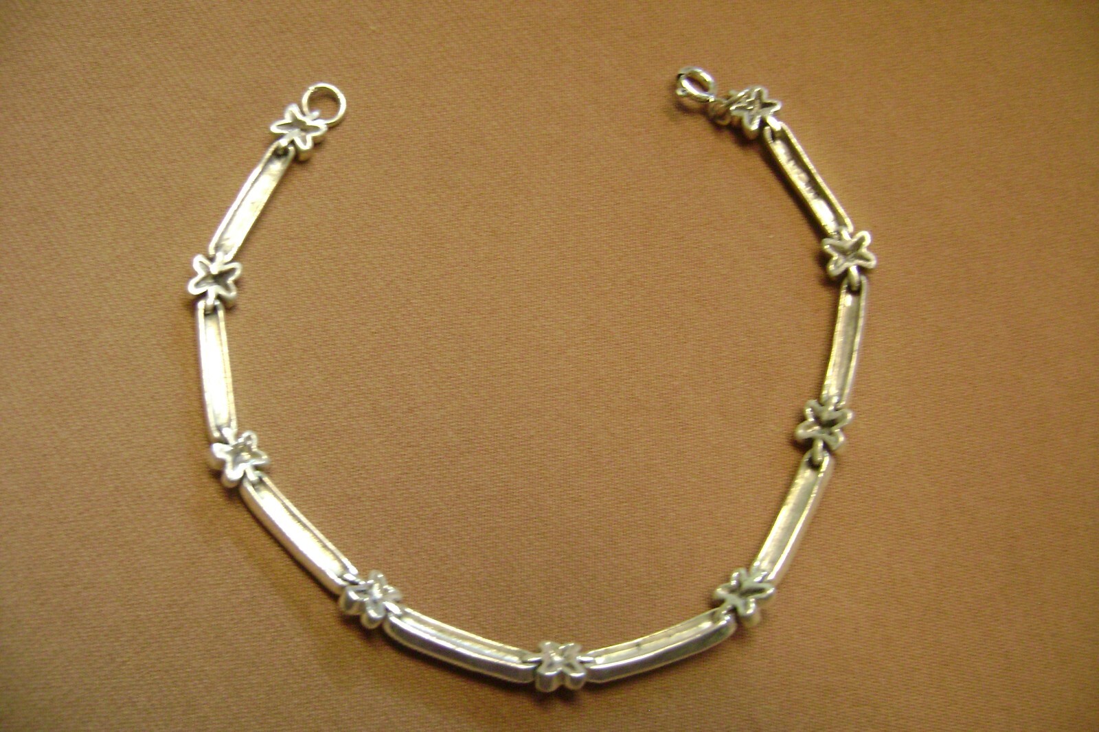 VINTAGE MARKED .925 STERLING SILVER 7.5″ MARCASITE “X” LINKED 12 GRAMS BRACELET