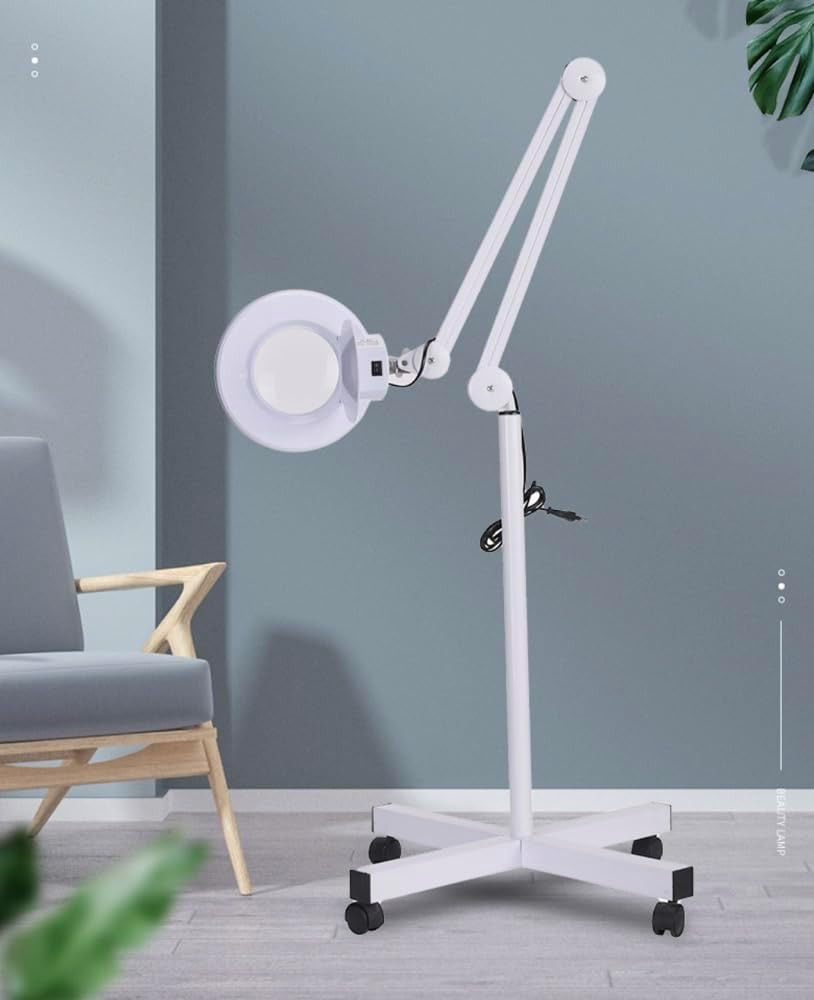 Magnifying Glass with Light and Stand, 10X Lighted Magnifying Glass Floor Stand