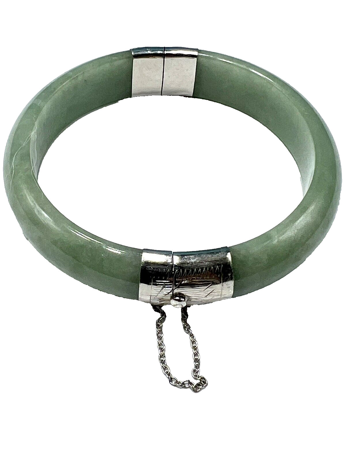 Womens Sterling Silver Bracelet, Jade Bangle. Original M.S.R.P. $450