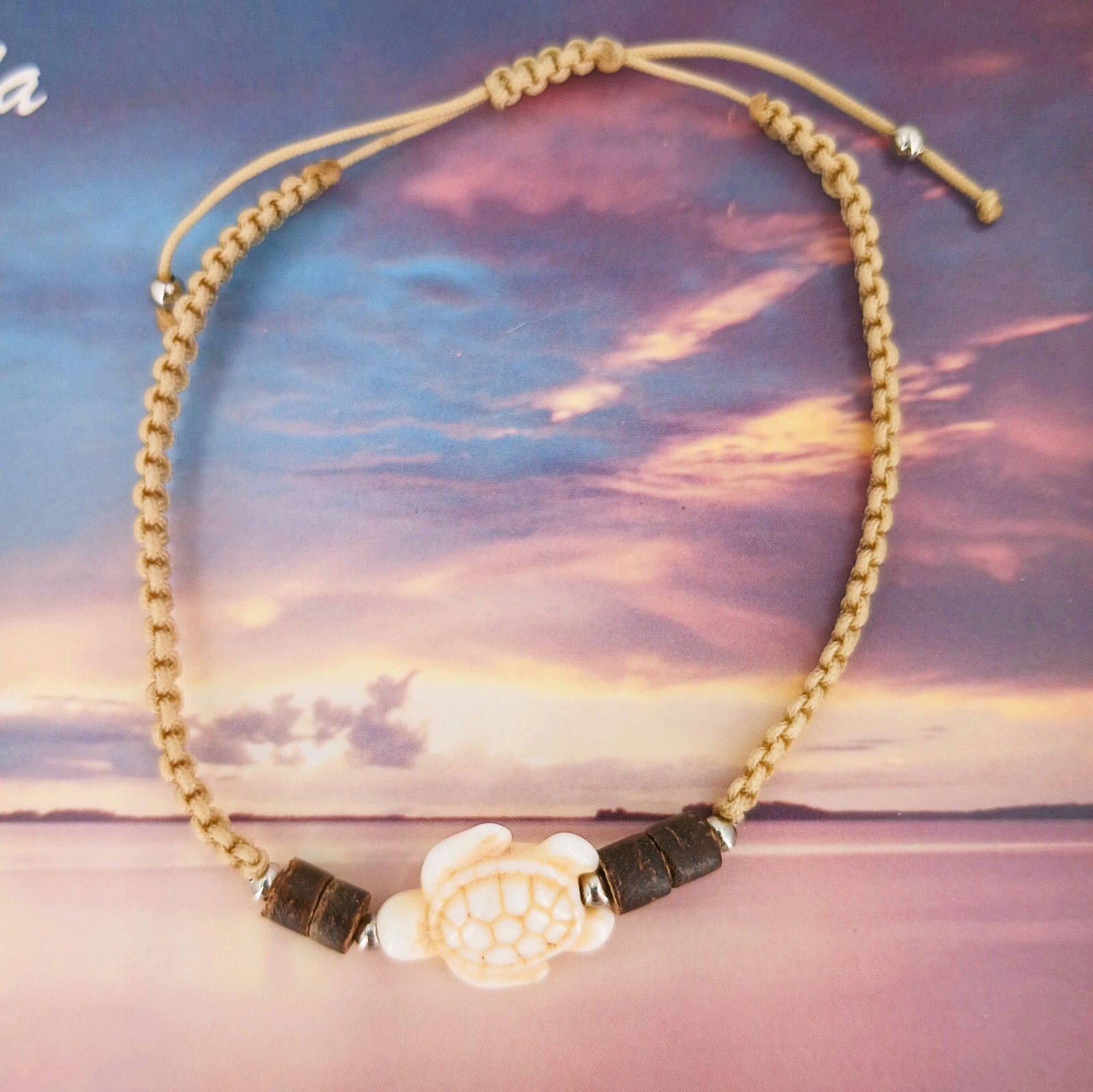 Sea Life Bracelet Adjustable Braided Cord 7 – 10 Inches or Beach Bracelet Set