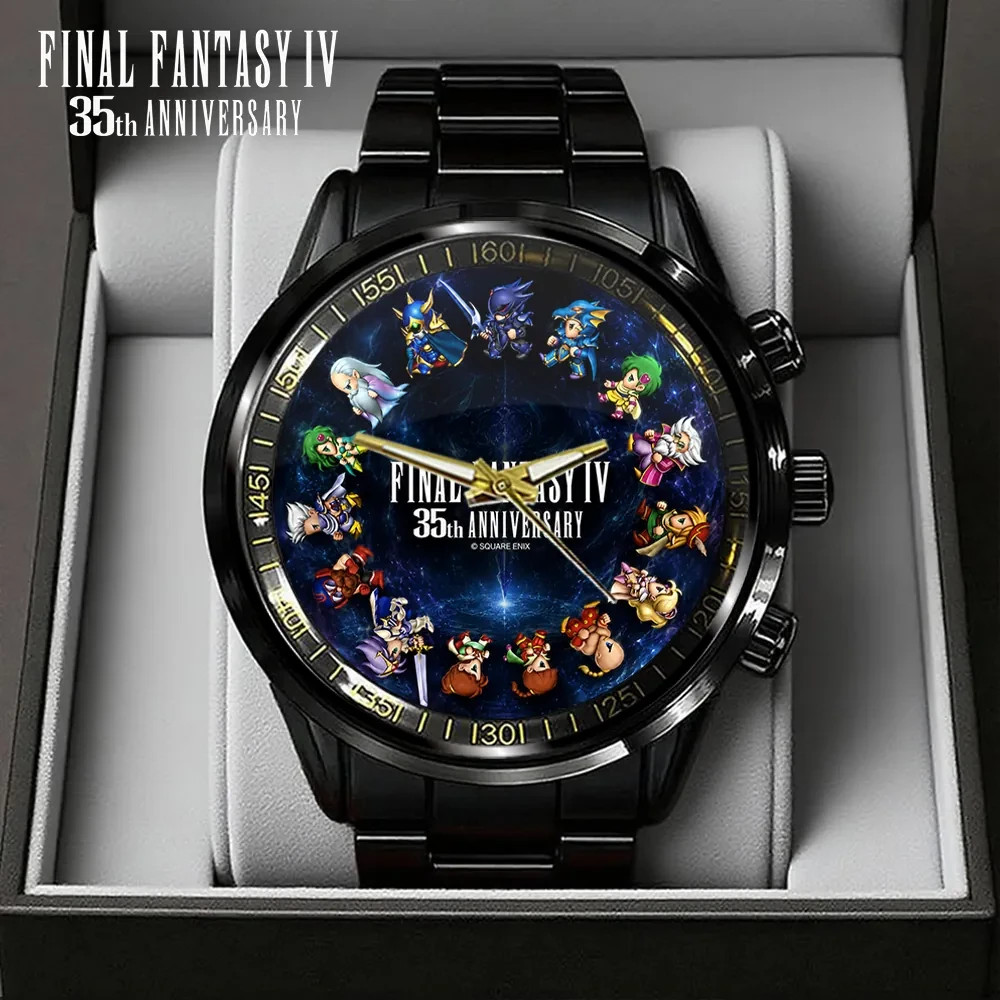Final Fantasy IV 35th Anniversary Black Stainless Steel Watch – 37