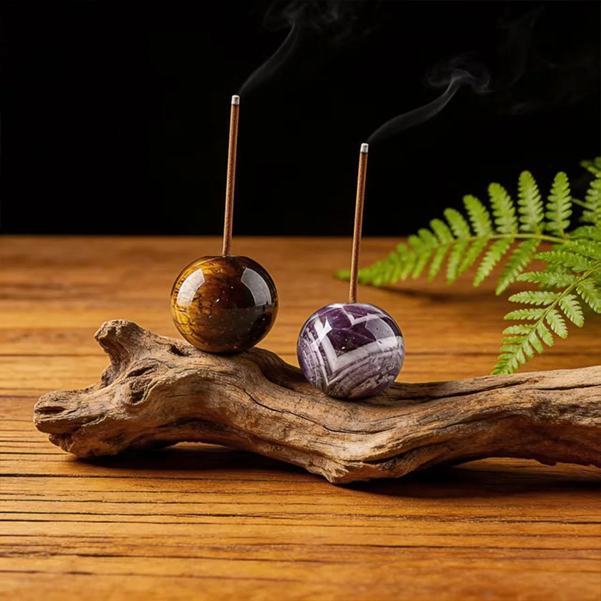 6PCS 25MM Stone Sphere Incense Holder Meditation Yoga Office Home Decor In Bag