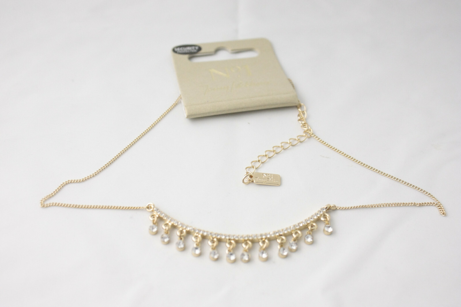 Jenny Packam No 1 bar necklace with crystals