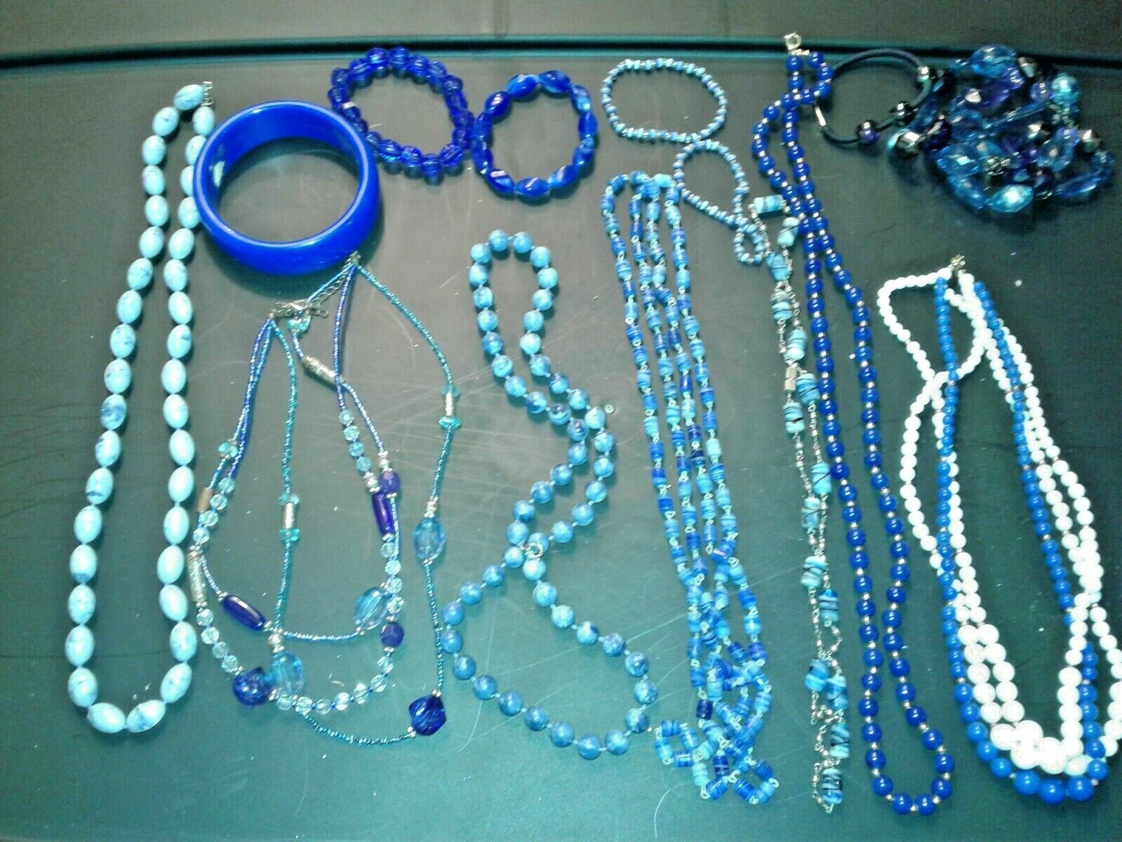 10 VINTAGE BEAD NECKLACES & BRACELETS CHOOSE LOT BY COLOR, PICTURES ARE EXAMPLES