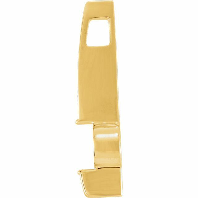 14K Gold Round Pendant Setting Solitaire Pendant Mount Modern Bar 3.25mm to 8mm