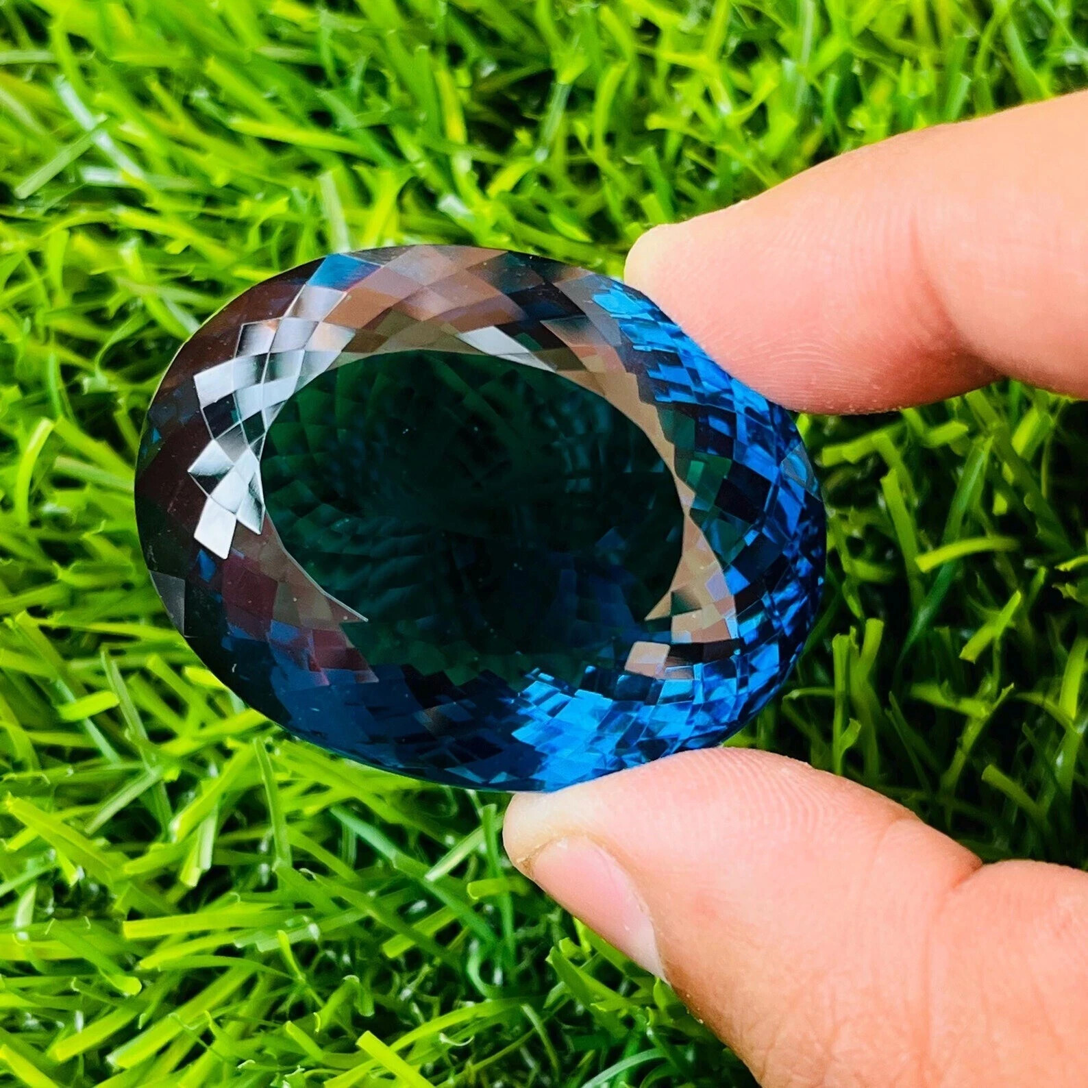 120 Ct +Oval Cut Natural EGL Certified Brazilian BLUE Color Topaz Loose Gemstone
