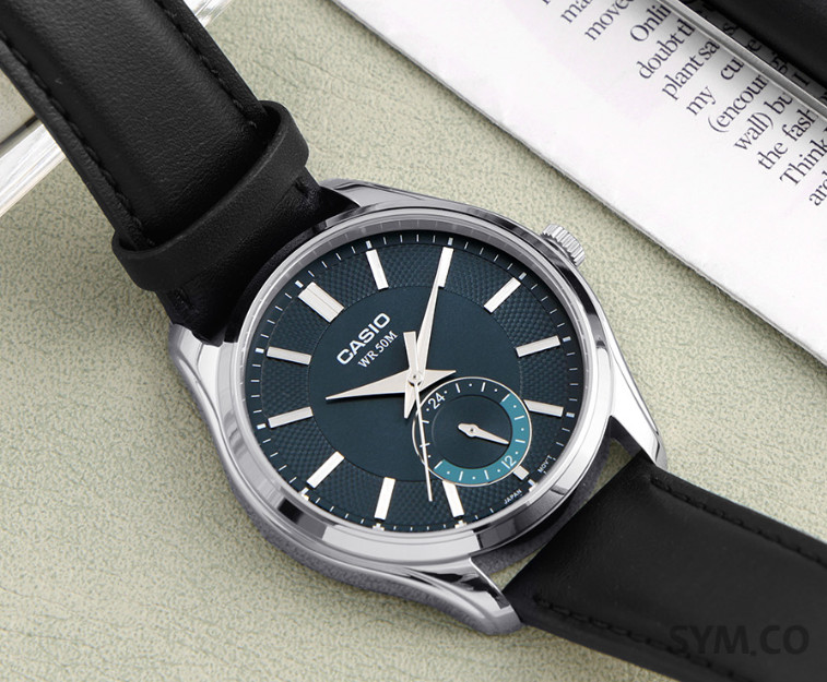 Casio MTP-B315L-3A Men’s Classic Analog Watch Dark Green Dial Leather Strap New