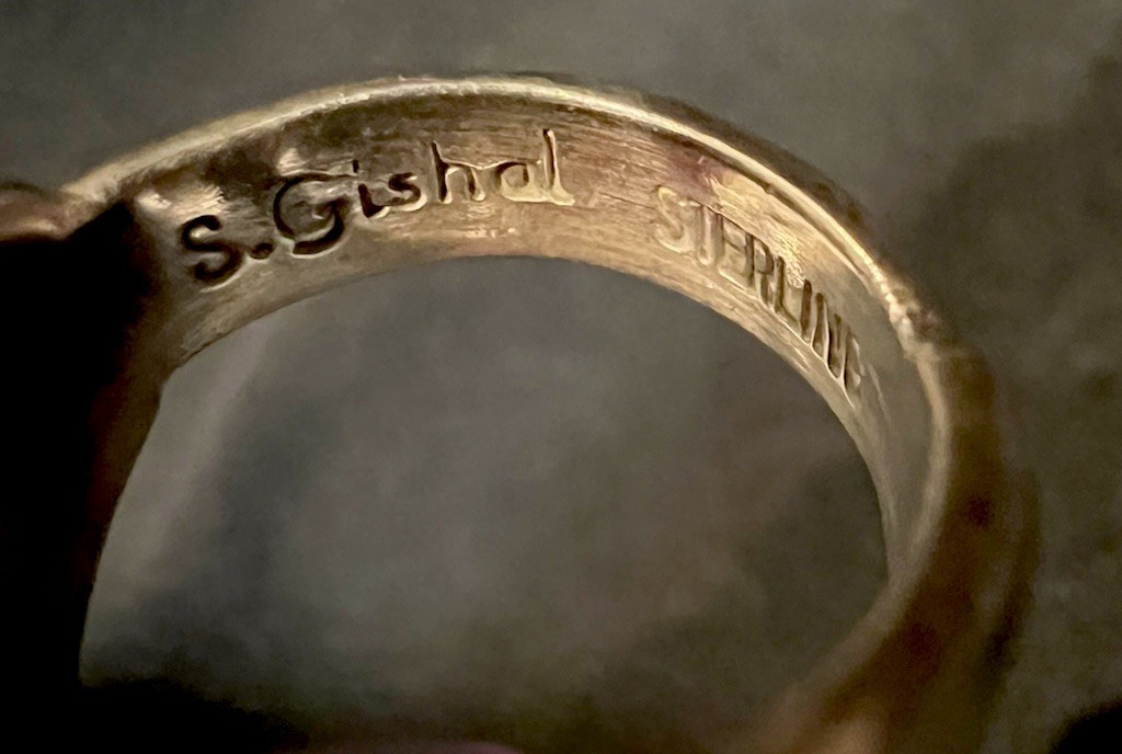 S. Gishal Stamped Sterling Silver Navajo Ring Handmade Signed Sz 5.75 19.9g