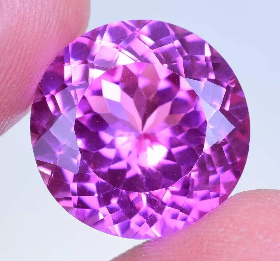 Natural Mogok Pink Ruby 12.40 Ct Round Cut Certified Flawless Loose Gemstone