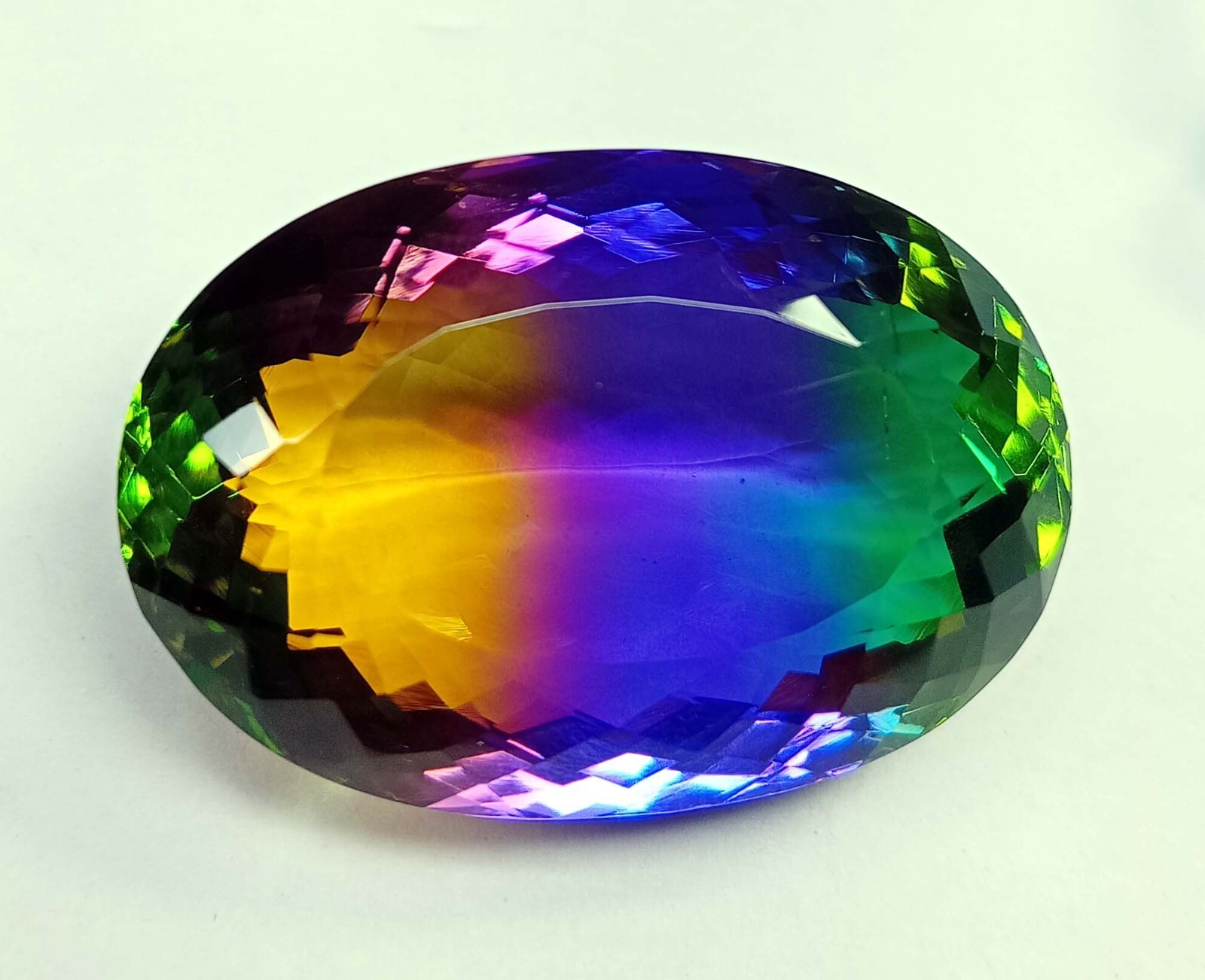 Bi-Colour 72+ Ct Natural Tourmaline Oval Cut Certified Loose Gemstone For Gift