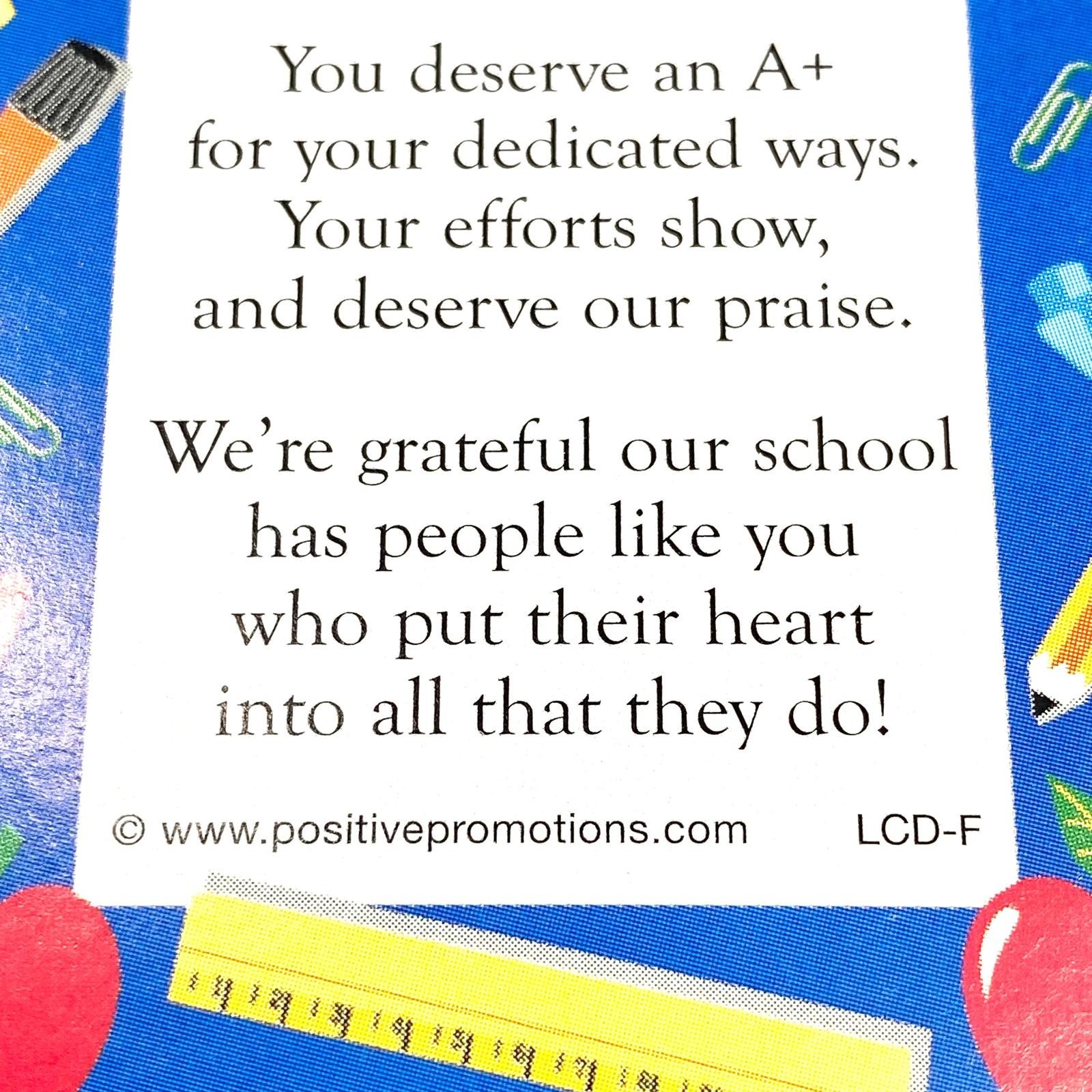 Teacher Appreciation Poem Card With Lapel Pin School Themed Illustrations Gift
