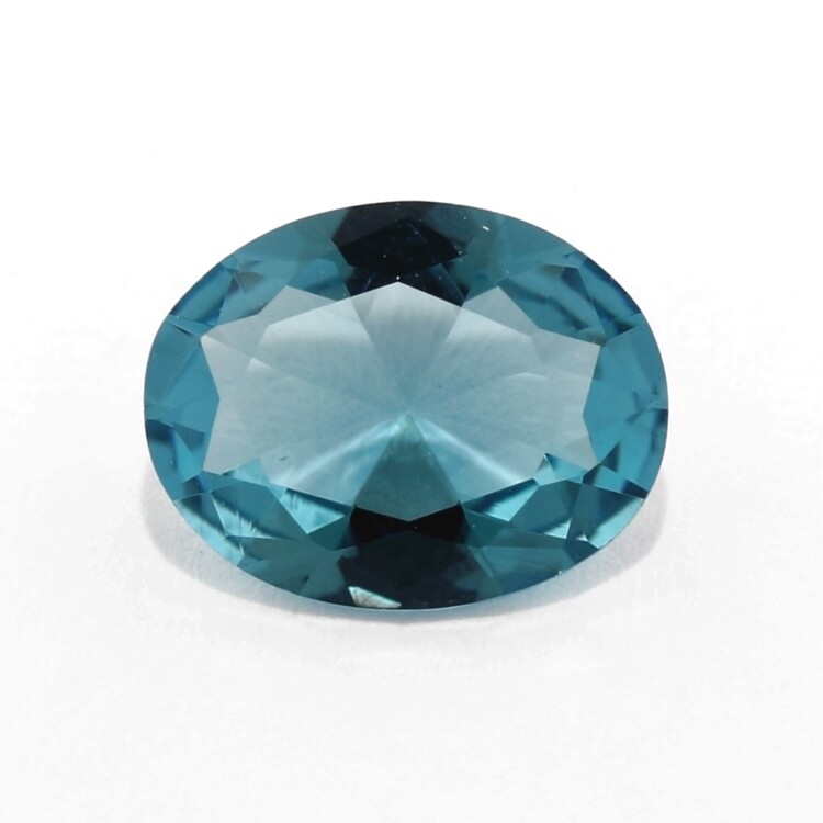 SIMULATED LONDON BLUE TOPAZ 7 x 5 MM OVAL CUT 8 PIECE SET F-4056