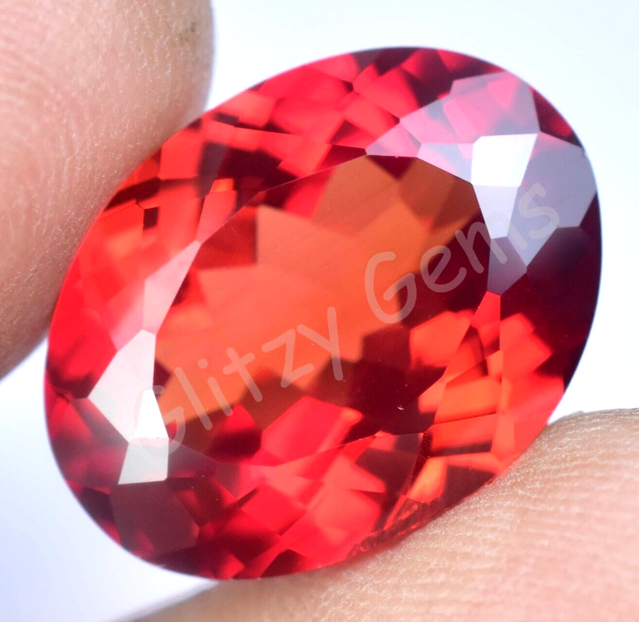 Natural Red-Orange Padparadscha Sapphire 20.00 CT Oval Certified Gemstone