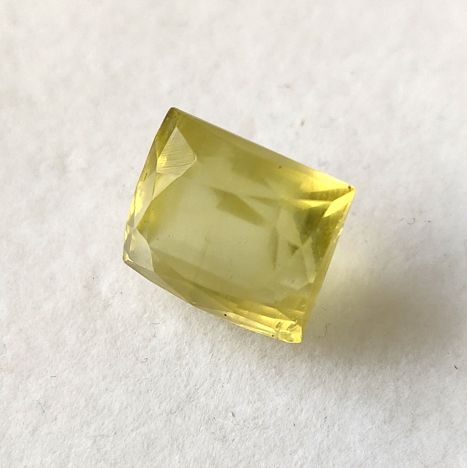 10.40 Carat Yellow Aquamarine Emerald Cut Natural Faceted Gemstone 12.7X10.8 mm