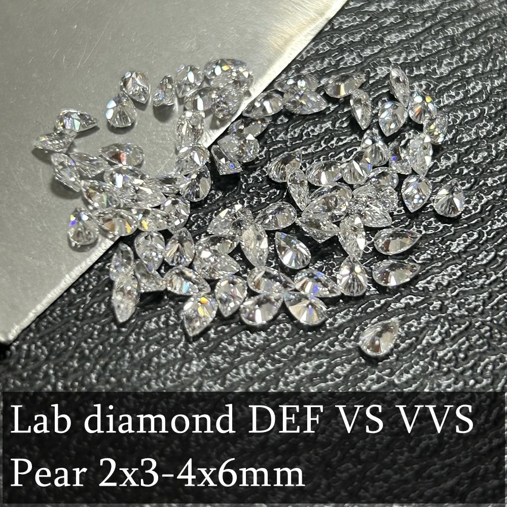 0.03CT-0.3CT DEF Colored Pear VS VVS HPHT Lab Grown Diamonds Loose Diamond Stone