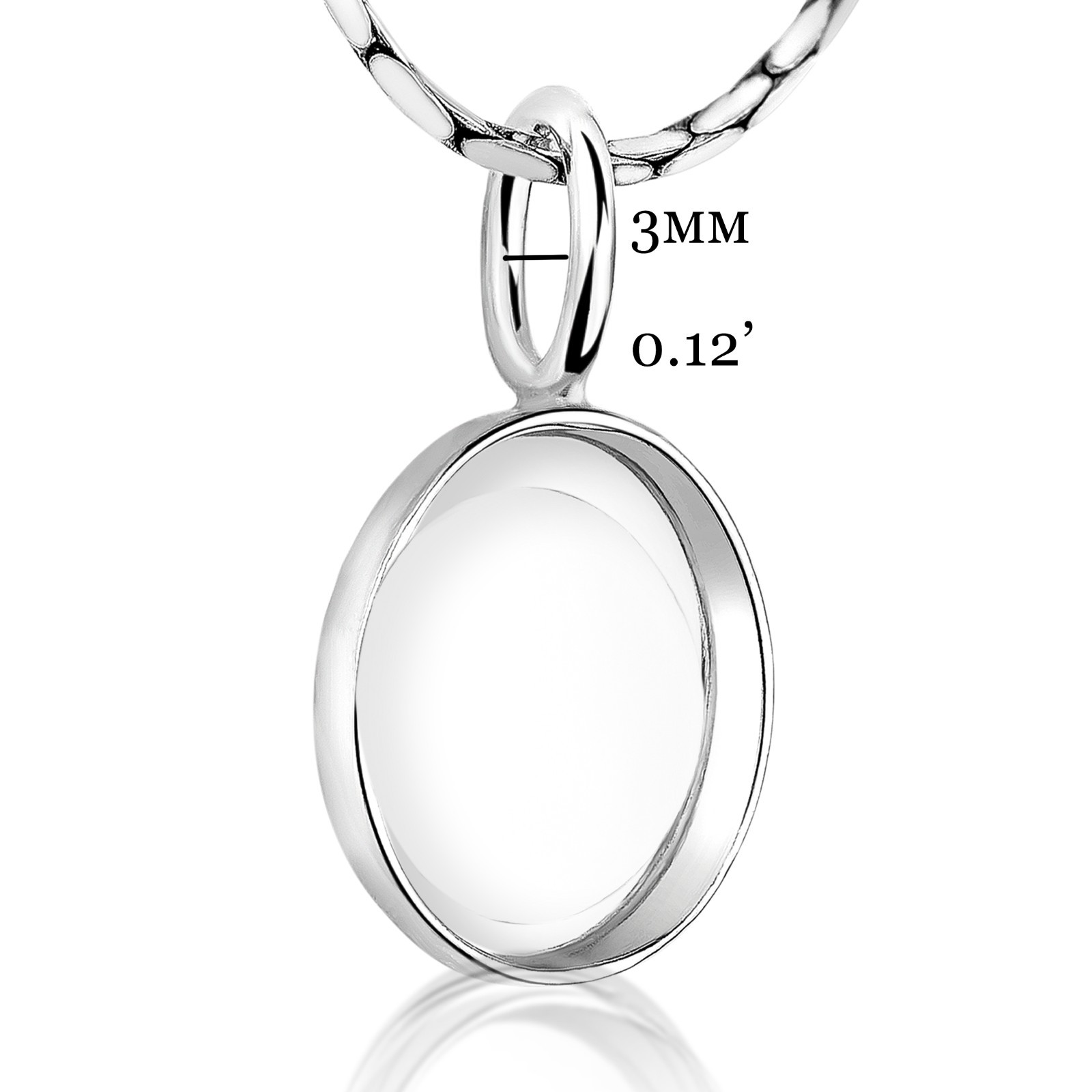 925 Silver 8x10mm Bezel Cup Pendant Blank – DIY Resin Jewelry Base, Keepsake
