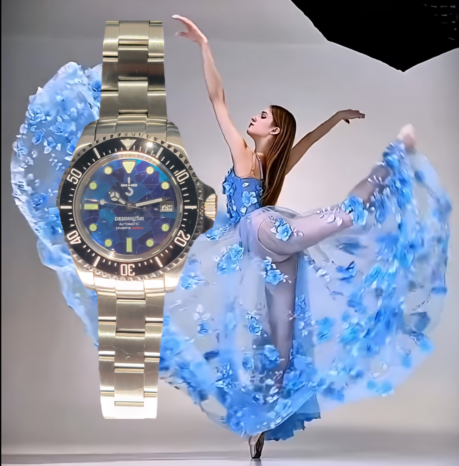 Mod Automatic Divers Watch 44mm SII NH35 With All the Titanium Improvements