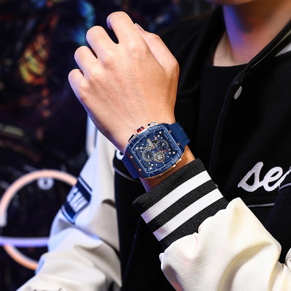 Curren Quartz Chronograph 3ATM Luminous Blue Strap Men’s Watch