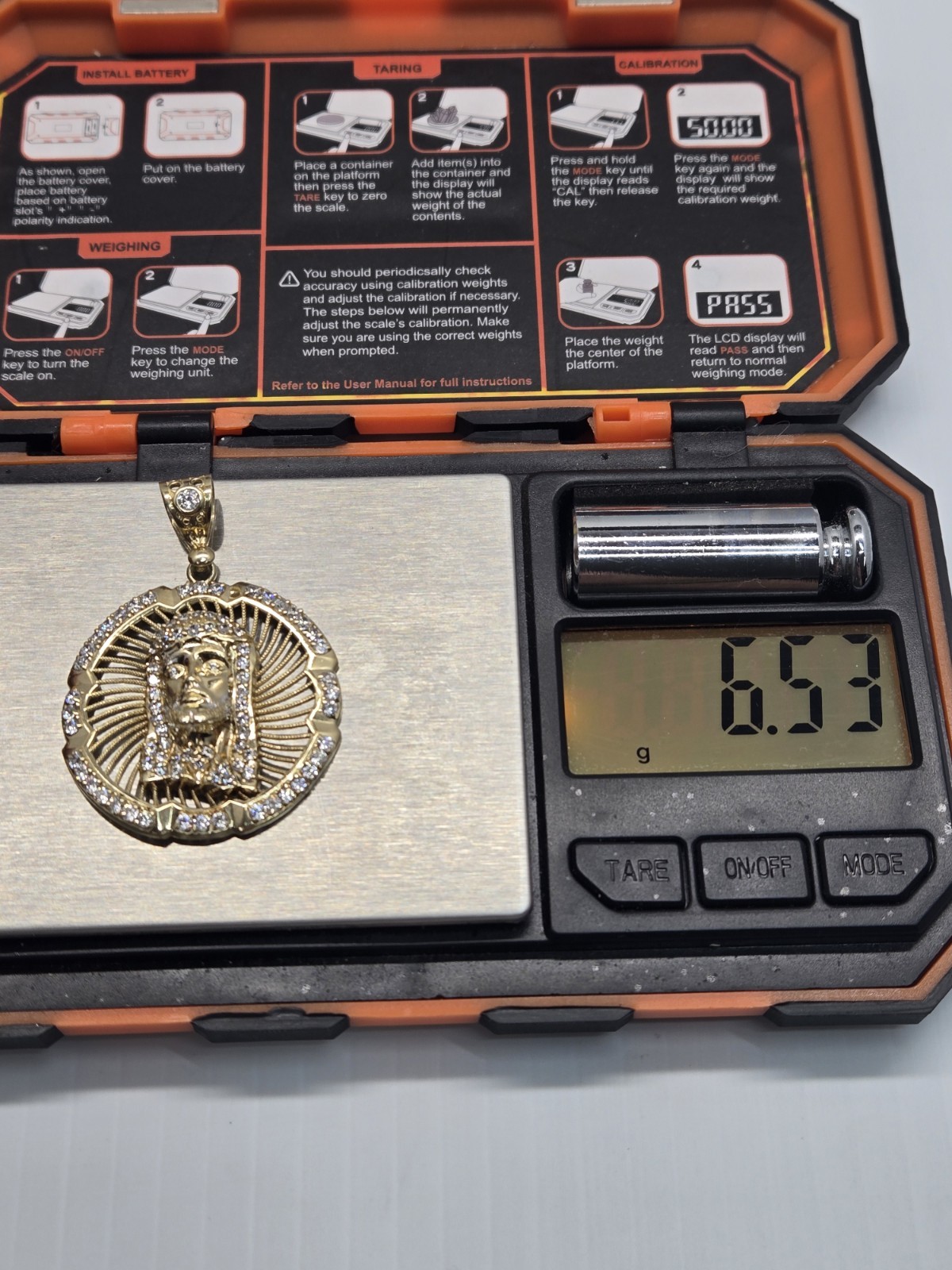 10k Yellow Gold Christ Pendent | 6.5 Grams | @ 6mm Chain Bail • Jesus Head