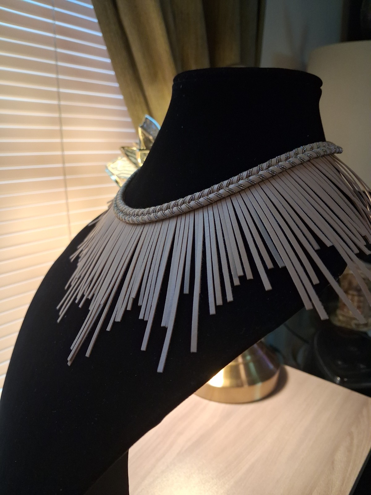 Leyla Gans 18″ Sunburst Statement NecklaceBohemian yet luxurious,