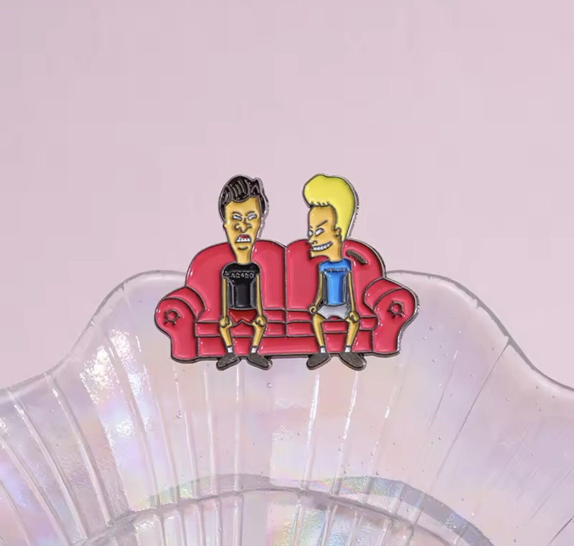 Beavis And Butthead Couch Style Pin Rubber Pin Backer Fun Pin Brooch Enamel Mtv