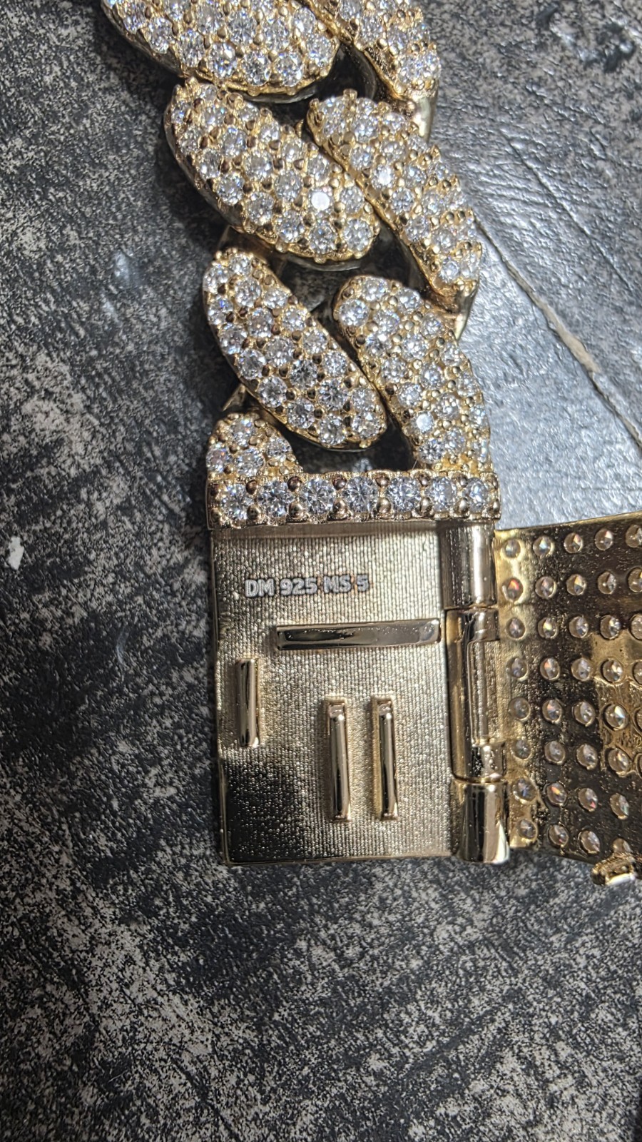 Iced Out Moissanite 12mm Miami Cuban COMBO Chain & Bracelet Gold over 925 Silver
